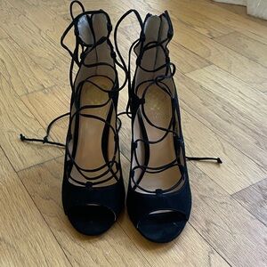 Vince Camuto Black Lace-Up Heels